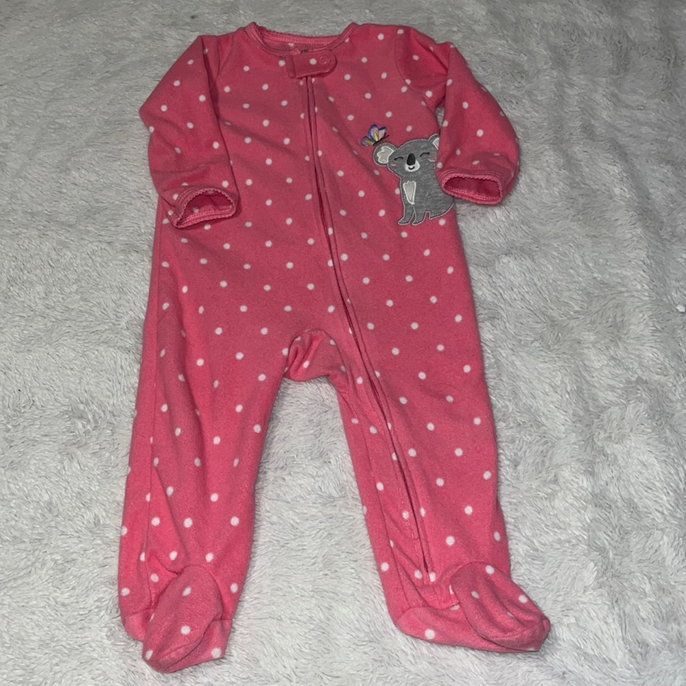 carters fuzzy koala footie/ sleeper 9 months zip up 🐨 baby girl clothing